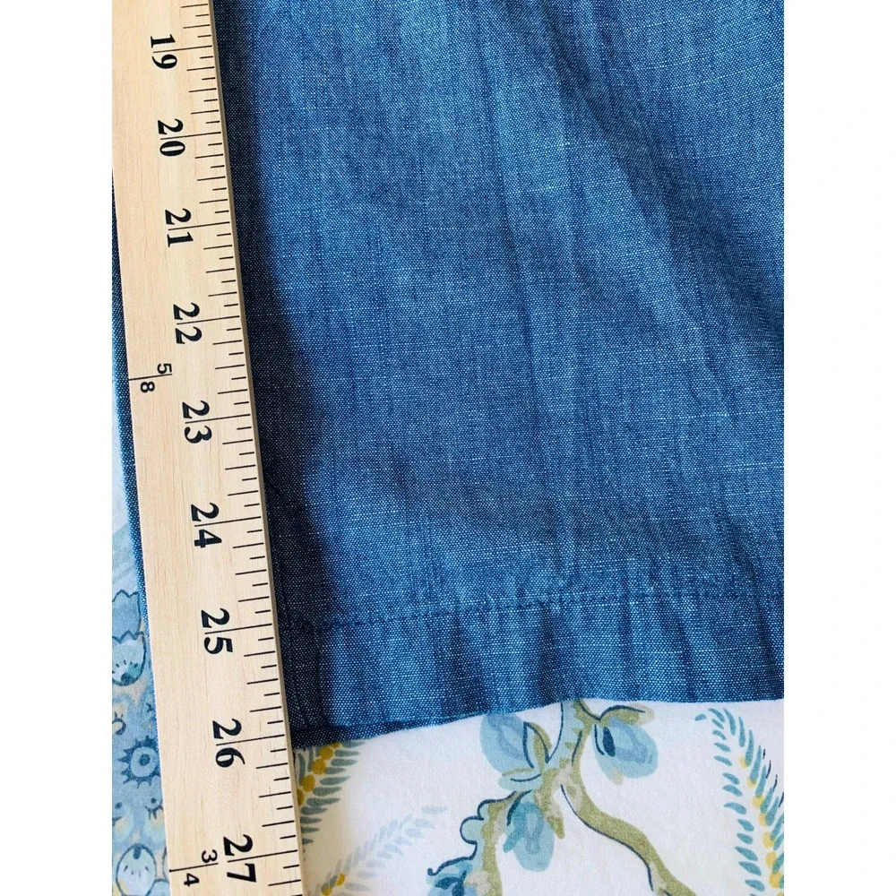 J Crew Womens Chambray Wide-Leg Drawstring Pant Med Echo Blue Wash Size 4